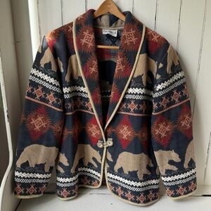 Flashback Vintage Aztec Bear Tapestry Jacket